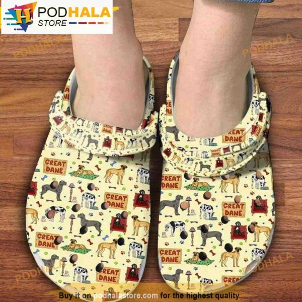 Gift For Great Dane Lovers 3D Funny Crocs Crocband Clog Shoes