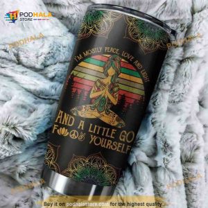 Gift For Hippie Im Mostly Peace Love Yoga Coffee Tumbler