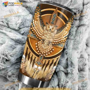 Gift For Native American Owl Stainless Steel Cup Coffee Tumbler