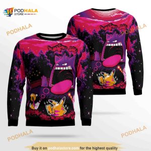 Gigantimax Gengar Pokemon Funny Ugly Christmas Sweater