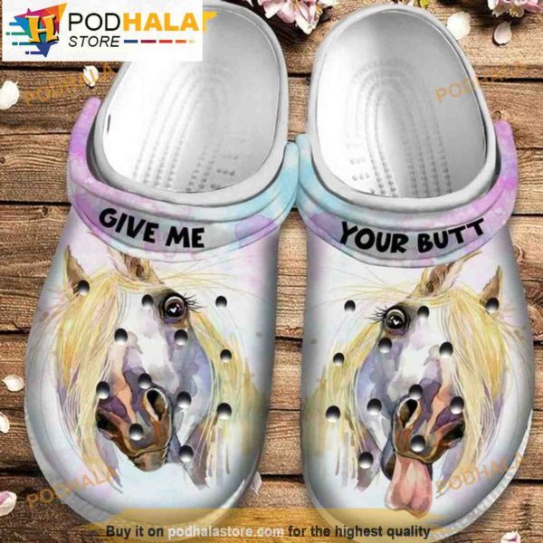 Give Me Your Butt Horse 3D Funny Crocs Crocband