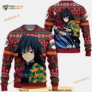 Giyuu Anime Kimetsu Xmas Ugly Christmas Knitted Sweater
