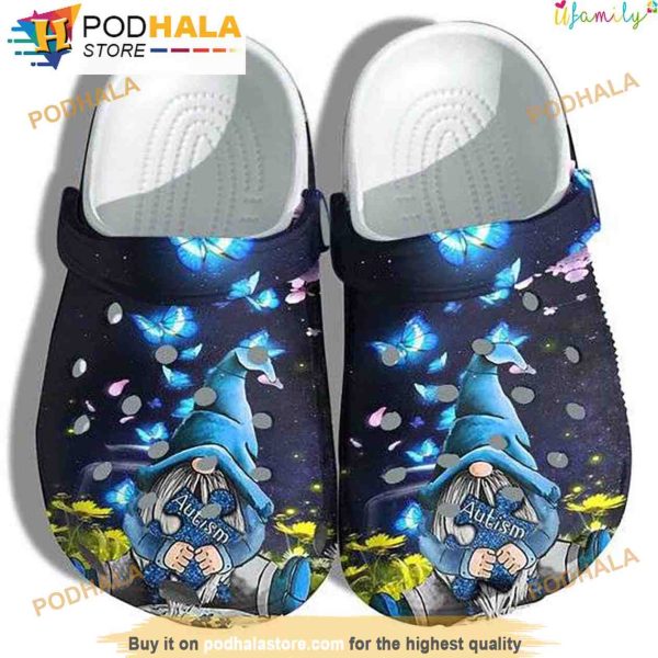Gnome Blue Autism Puzzle Pieces 3D Funny Crocs Crocband