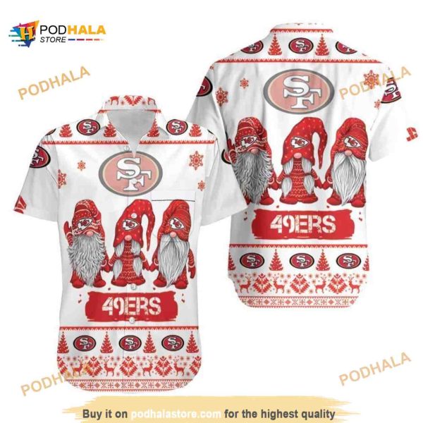 Gnomes NFL San Francisco 49ers Funny Hawaiian Shirt Christmas Gift For Football Fans