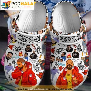 Gods Plan Drake Rapper Music 3D Funny Crocs Crocband Clog Shoes