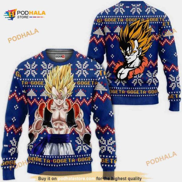 Gogeta Anime Dragon Ball Xmas Ugly Christmas Knitted Sweater