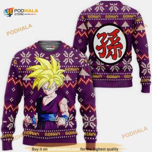 Gohan Sjj Anime Dragon Ball Xmas Ugly Christmas Knitted Sweater