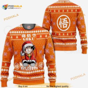Goku Kid Ugly Christmas Dragon Ball Anime Xmas Knitted Sweater