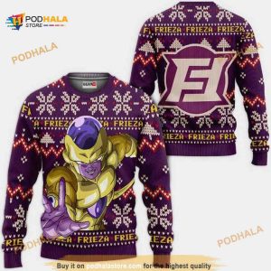 Golden Frieza Anime Dragon Ball Xmas Ugly Christmas Knitted Sweater