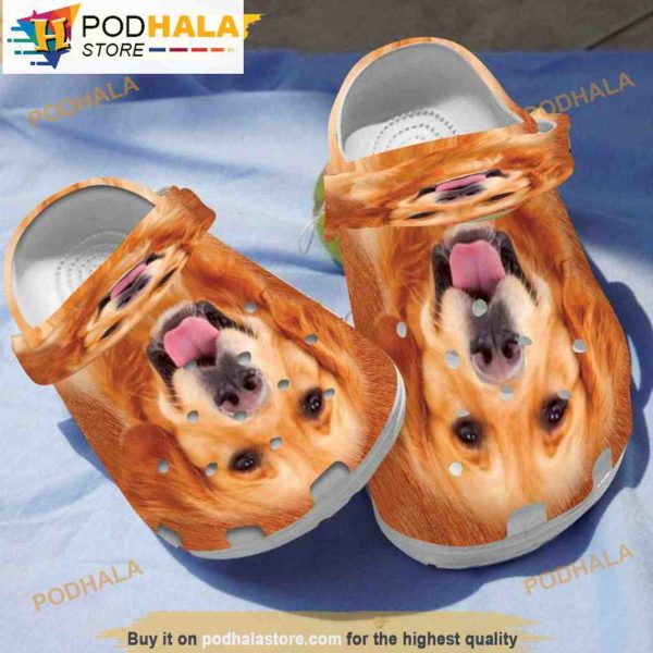 Golden Retriever Cute Baby Dog 3D Funny Crocs Crocband