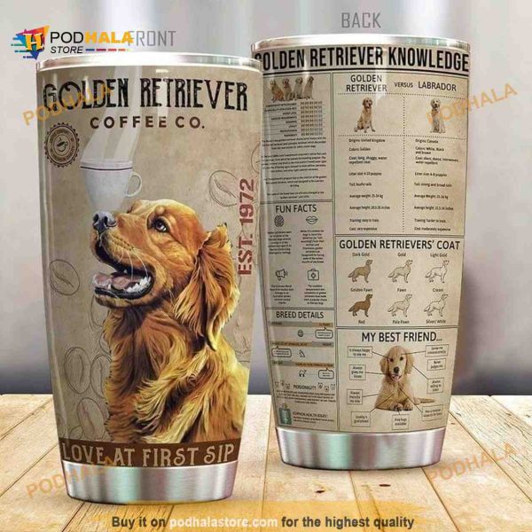 Golden Retriever Dog Coffee Coffee Tumbler All Over Print 3D