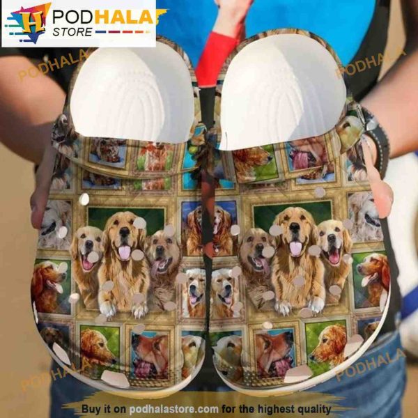 Golden Retriever Lover Dog In 3D Funny Crocs Crocband
