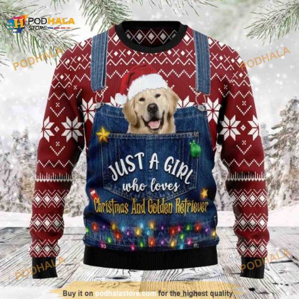 Golden Retriever Ugly Christmas Wool Sweater