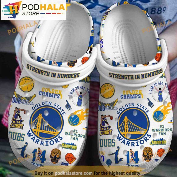 Golden State Warriors Nba White 3D Funny Crocs Crocband Clog Shoes