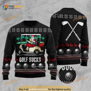 Golf Sucks Ugly Christmas Wool Sweater