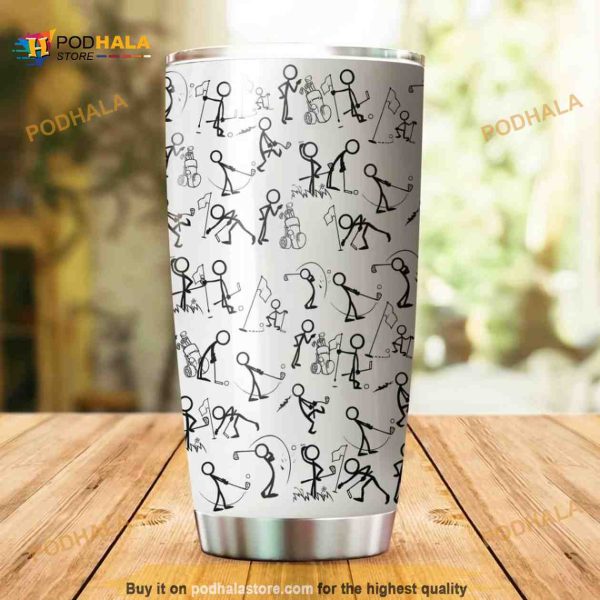 Golfers Stick Figure Icon Gift Travel Coffee Tumbler