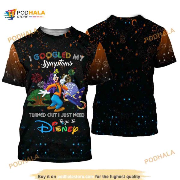 Goofy Dog Quotes Orange Black Pattern Disney Cartoon 3D Shirt