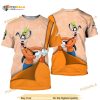 Goofy Orange Button Overalls Patterns Disney Cartoon 3D Shirt