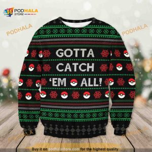 Gotta Catch ’em All’ Pokemon Christmas Ugly Xmas Sweater