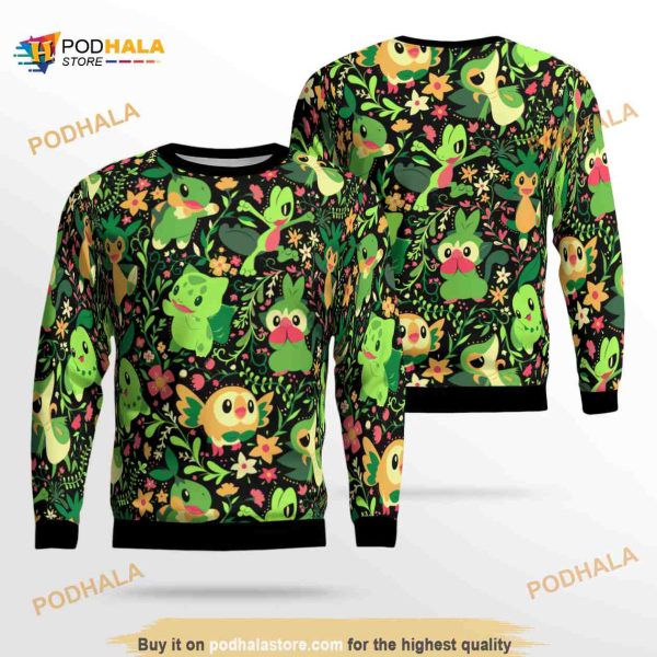 Grass Type Pokemon Funny Ugly Sweater