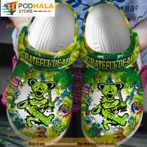 Grateful Dead Bear Weed 3D Funny Crocs Crocband Clog Shoes