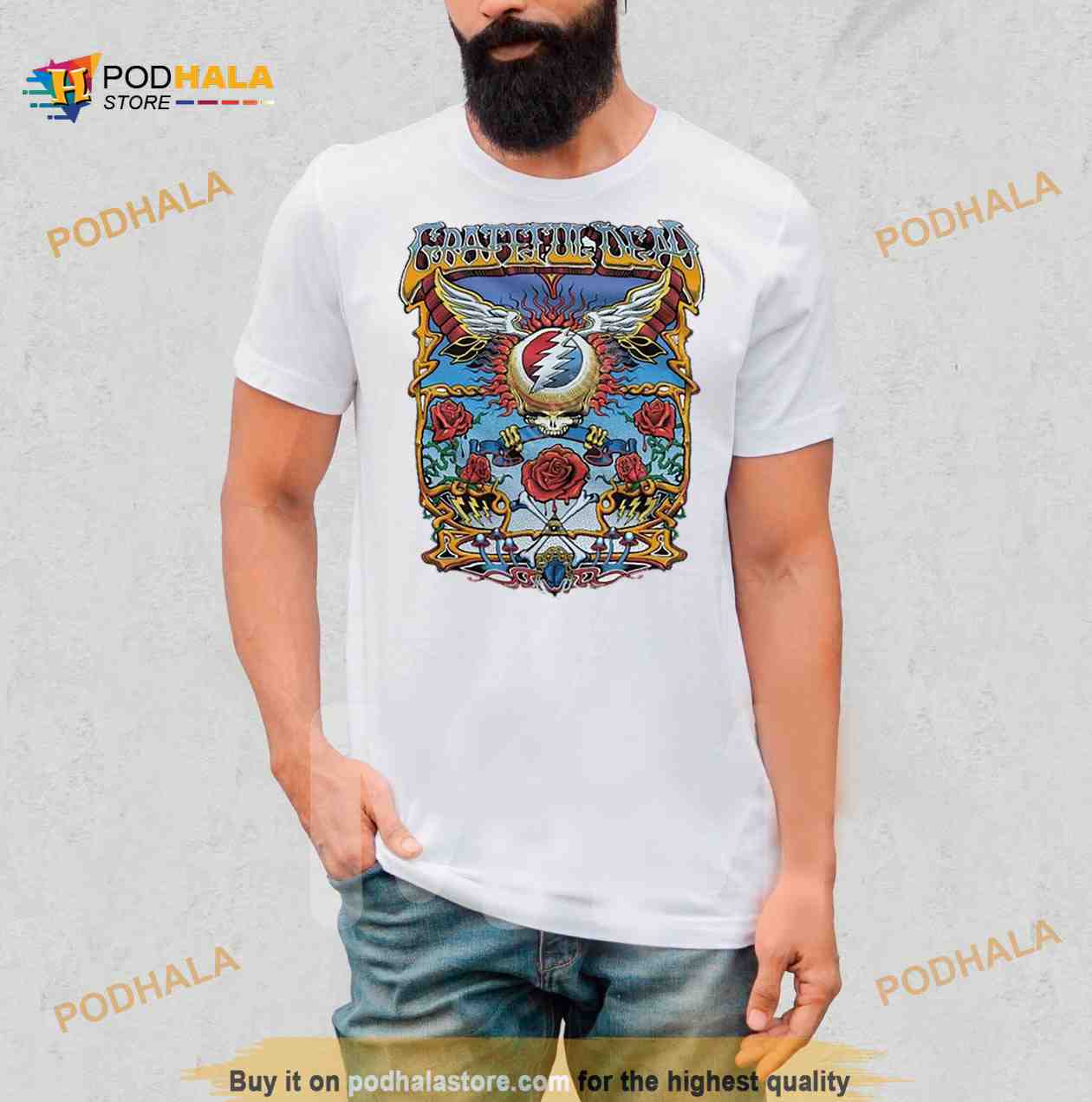 Grateful Dead Flying SYF White Athletic 2023 T Shirt Grateful Dead Flying SYF White Athletic 2023 T Shirt
