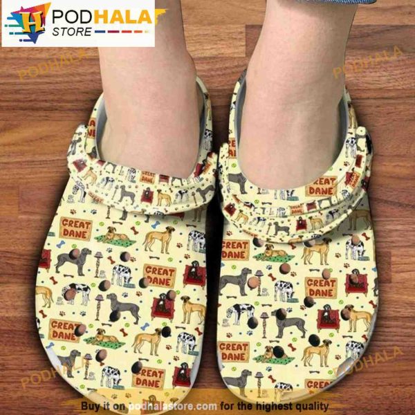 Great Dane Dog Seamless Pattern 3D Funny Crocs Crocband