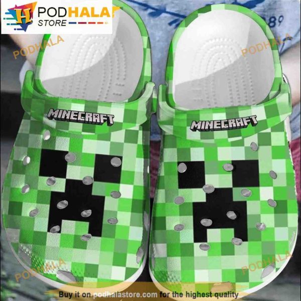 Green Minecraft 3D Funny Crocs Crocband