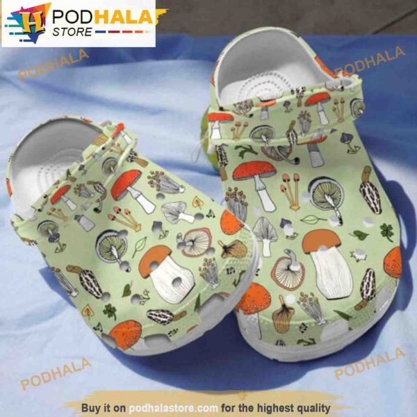 Green Mushroom Pattern 3D Funny Crocs Crocband