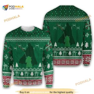 Green Star Wars Ugly Xmas Wool Sweater