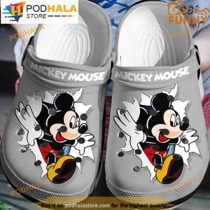 Grey Mickey Mouse Disney 3D Funny Crocs Crocband