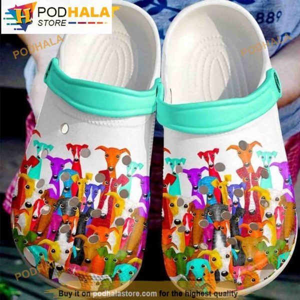 Greyhound Colorful Dog 3D Funny Crocs Crocband