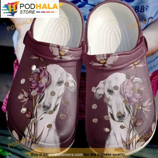 Greyhound Flowers Just A Girl Dog 3D Funny Crocs Crocband
