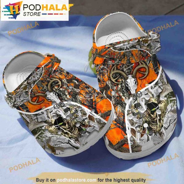 Grim Reaper Bow Hunting Gifts 3D Funny Crocs Crocband Slippers