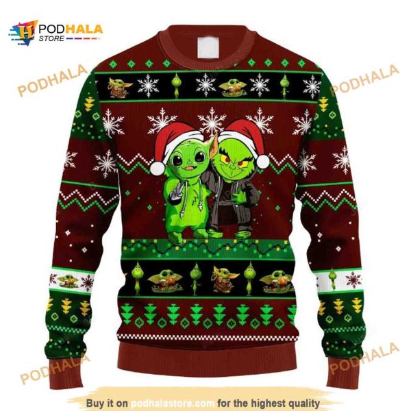 Grinch And Baby Yoda Christmas Funny Ugly Sweater