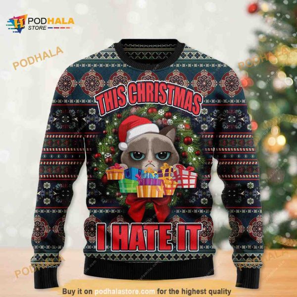 Grumpy Cat This Christmas I Hate It Ugly Xmas Christmas Sweater