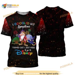 Grumpy Dwarf Quotes Red Black Pattern Disney Cartoon Unisex 3D Shirt