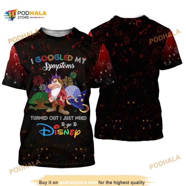 Grumpy Dwarf Quotes Red Black Pattern Disney Cartoon Unisex 3D Shirt