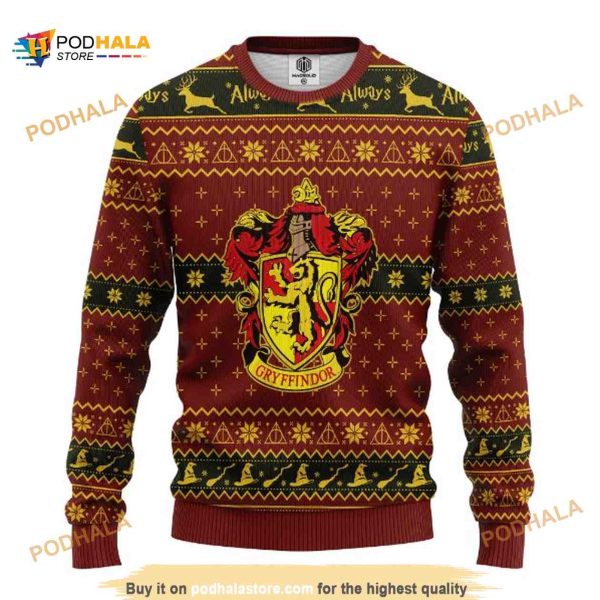 Gryffindor House Harry Potter Ugly Xmas Wool Sweater