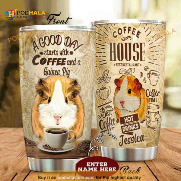 Guinea Pig Personalized Name Gift Travel Coffee Tumbler
