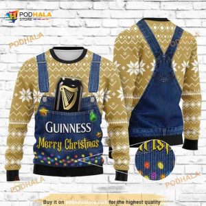 Guinness Beer Merry Christmas Xmas Wool Ugly Sweater