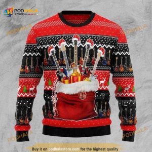 Guitar Christmas Xmas Ugly Wool Sweater