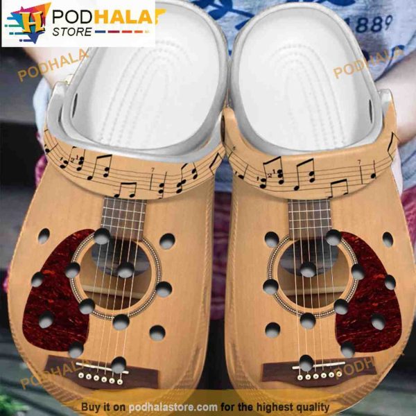 Guitar Wood 3D Funny Crocs Crocband Clog Shoes
