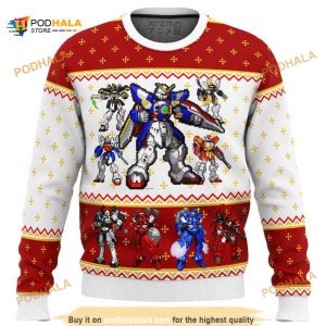 Gundam Wing Sprites Xmas Ugly Wool Sweater