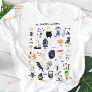 Halloween Alphabet Scary Halloween Shirt, Halloween Gifts For Kids