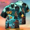 Halloween Black Cat Pumpkin Halloween Hawaiian Shirt, Halloween Horror Movie Aloha Shirt