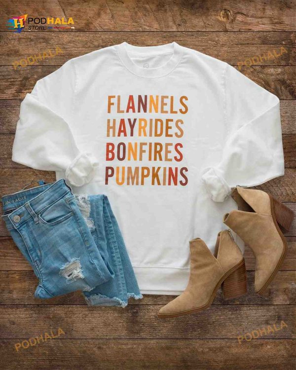 Halloween Costume Flannels Hayrides Bonfires Pumpkins Halloween Shirt