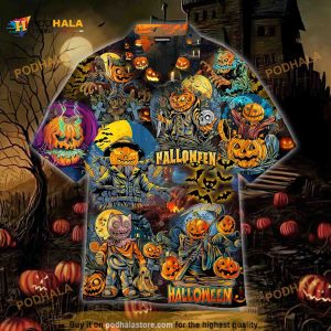 Halloween Zombie Pumpkin Halloween Hawaiian Shirt, Halloween Gifts Ideas