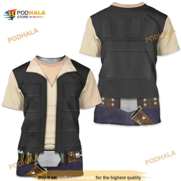 Han Solo Shirt, Star Wars Costume, Han Solo Costume 3D Shirt