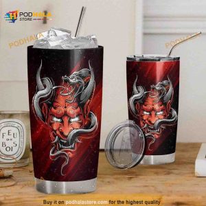 Hannya Demon Custom Name Gift Travel Coffee Tumbler